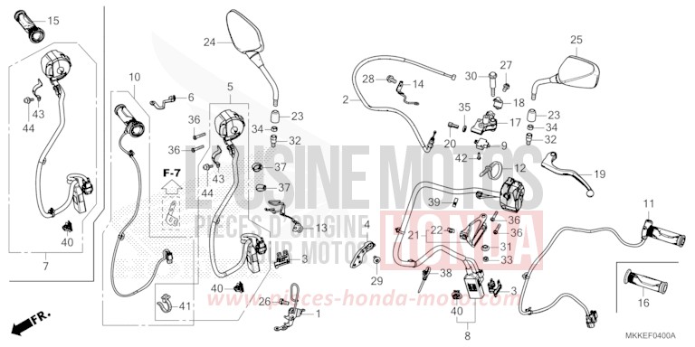 HEBELGRIFF/SCHALTER/KABEL (CRF1000A/A2/AL/AL2) von Africa Twin MAT BALLISTIC BLACK METALLIC (NHA86) von 2019